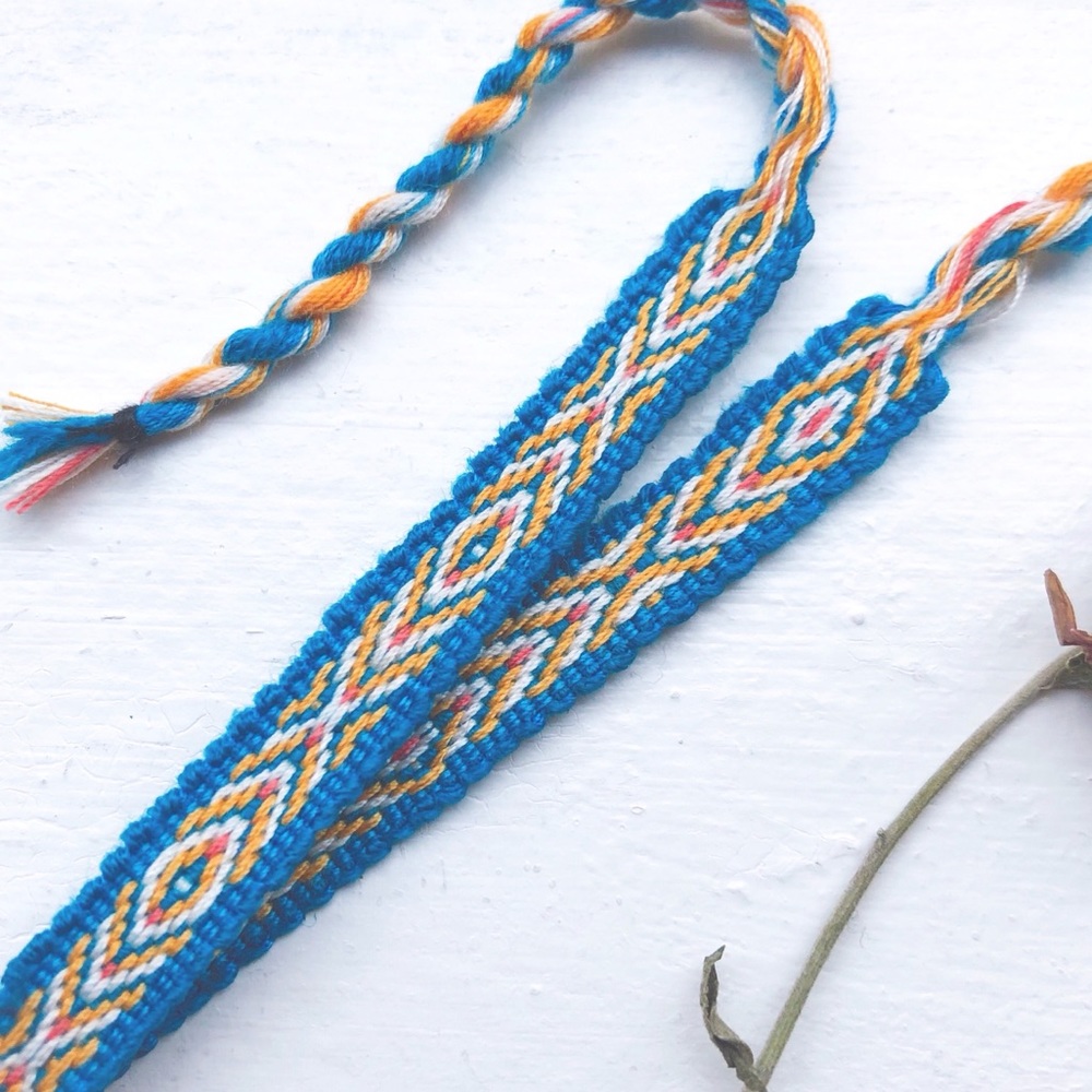 Blue & Golden Boho Woven Bracelet